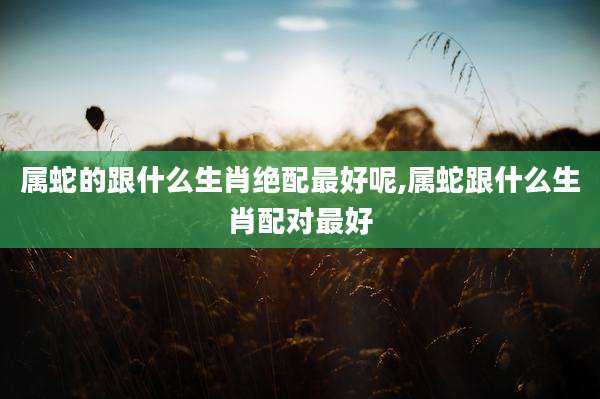 属蛇的跟什么生肖绝配最好呢,属蛇跟什么生肖配对最好