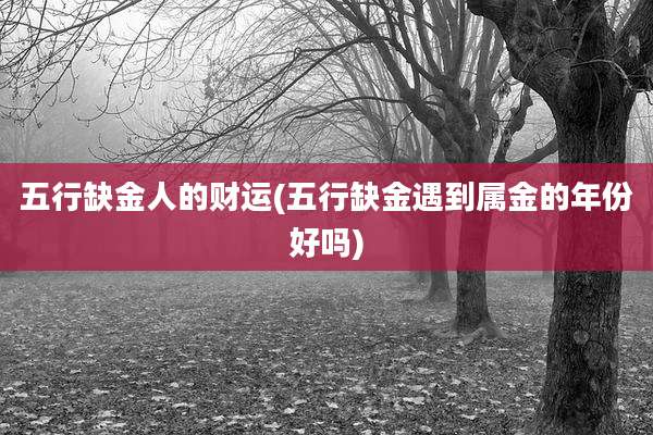 五行缺金人的财运(五行缺金遇到属金的年份好吗)
