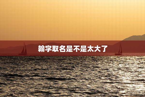 翰字取名是不是太大了