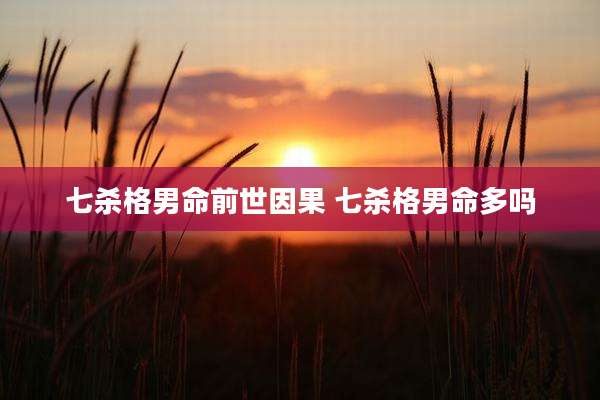 七杀格男命前世因果 七杀格男命多吗