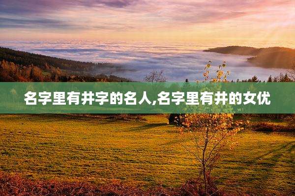 名字里有井字的名人,名字里有井的女优