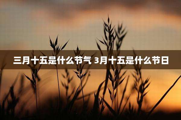 三月十五是什么节气 3月十五是什么节日