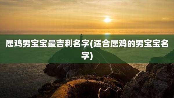 属鸡男宝宝最吉利名字(适合属鸡的男宝宝名字)