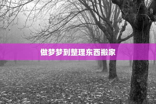 做梦梦到整理东西搬家