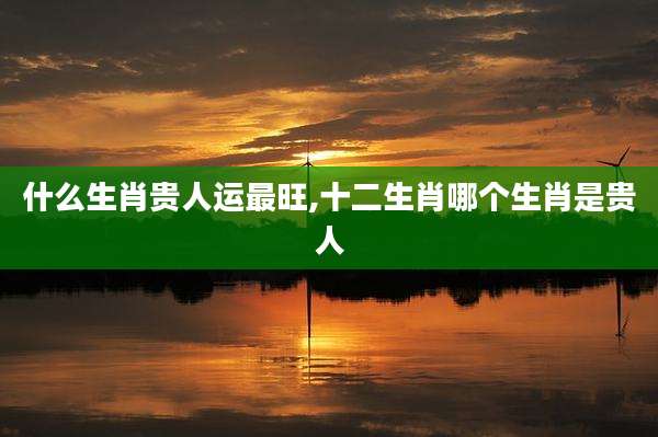 什么生肖贵人运最旺,十二生肖哪个生肖是贵人