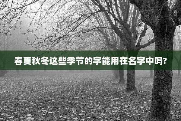 春夏秋冬这些季节的字能用在名字中吗?