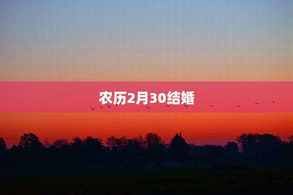 农历2月30结婚