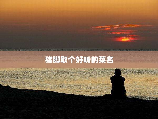 猪脚取个好听的菜名