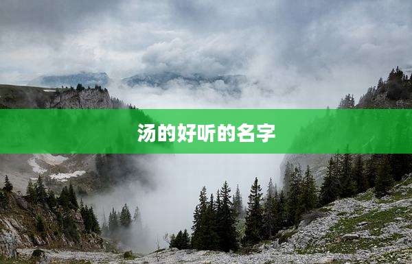 汤的好听的名字