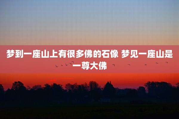 梦到一座山上有很多佛的石像 梦见一座山是一尊大佛