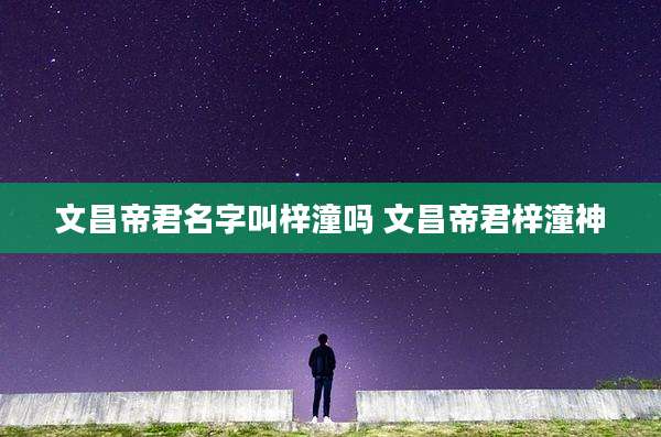 文昌帝君名字叫梓潼吗 文昌帝君梓潼神