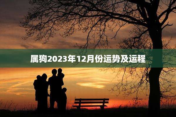 属狗2023年12月份运势及运程