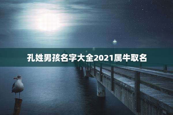 孔姓男孩名字大全2021属牛取名