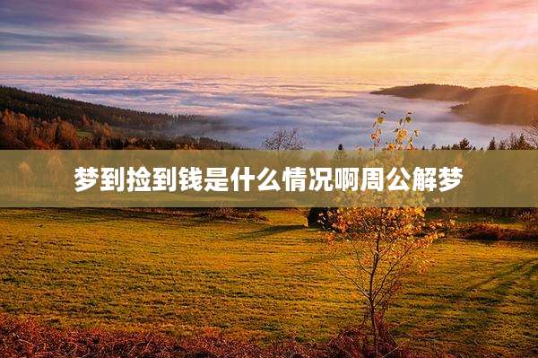 梦到捡到钱是什么情况啊周公解梦