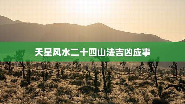 天星风水二十四山法吉凶应事