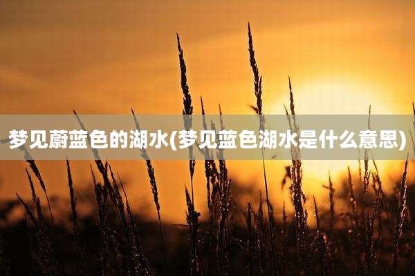 梦见蔚蓝色的湖水(梦见蓝色湖水是什么意思)