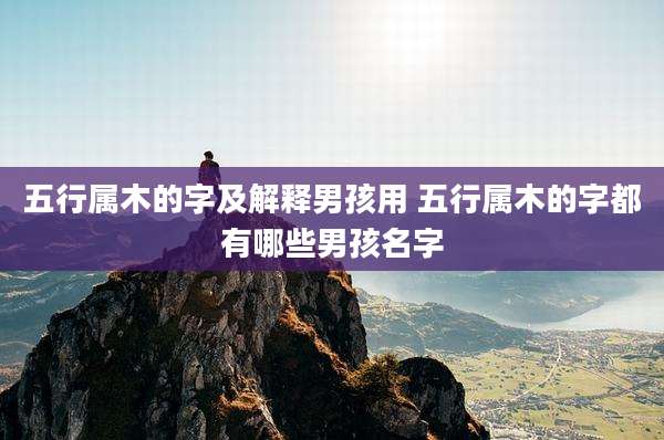 五行属木的字及解释男孩用 五行属木的字都有哪些男孩名字