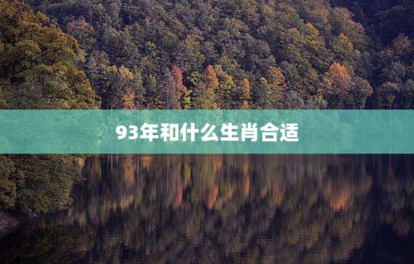 93年和什么生肖合适