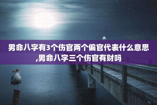 男命八字有3个伤官两个偏官代表什么意思,男命八字三个伤官有财吗