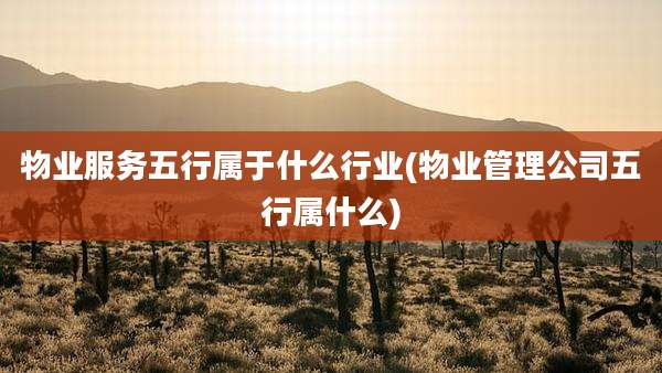 物业服务五行属于什么行业(物业管理公司五行属什么)