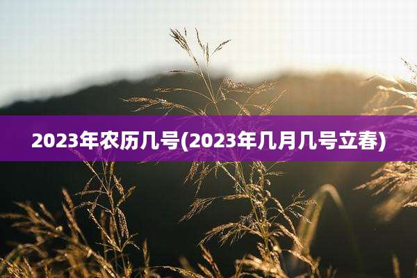 2023年农历几号(2023年几月几号立春)