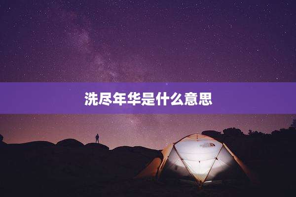 洗尽年华是什么意思
