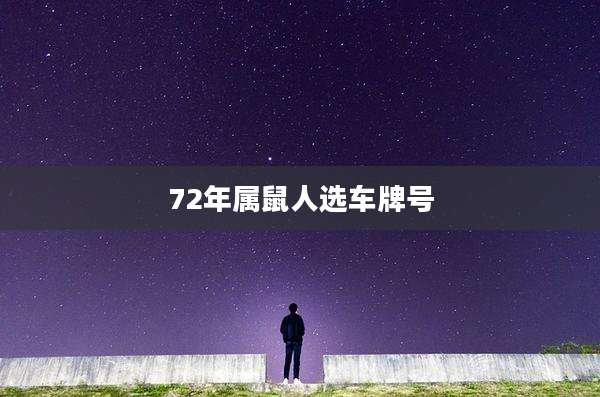 72年属鼠人选车牌号