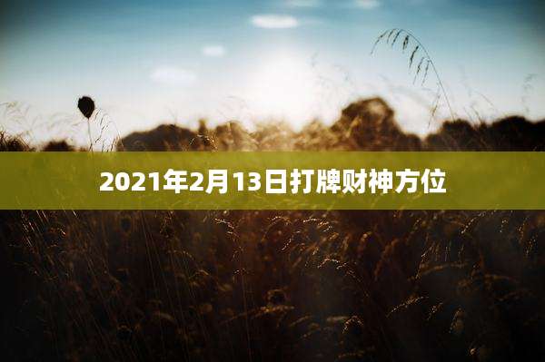 2021年2月13日打牌财神方位