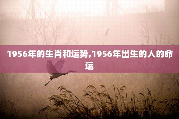 1956年的生肖和运势,1956年出生的人的命运