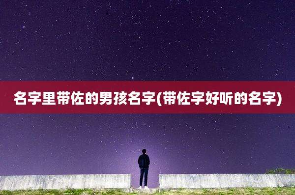 名字里带佐的男孩名字(带佐字好听的名字)