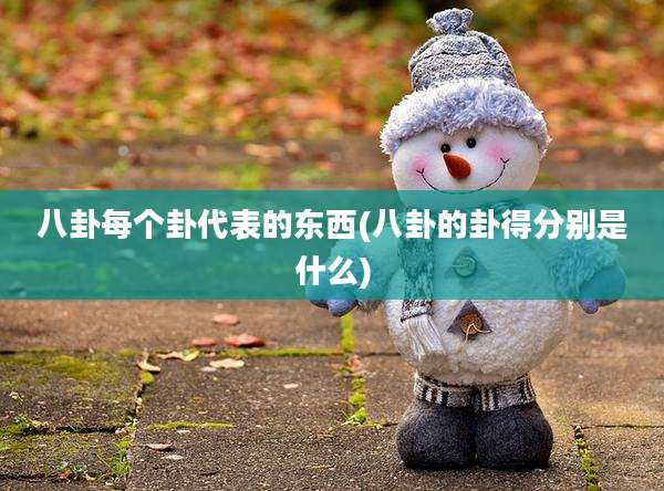 八卦每个卦代表的东西(八卦的卦得分别是什么)