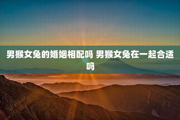 男猴女兔的婚姻相配吗 男猴女兔在一起合适吗