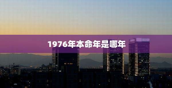 1976年本命年是哪年