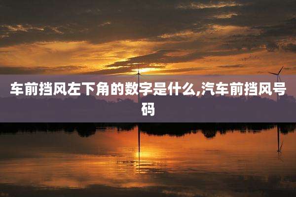 车前挡风左下角的数字是什么,汽车前挡风号码