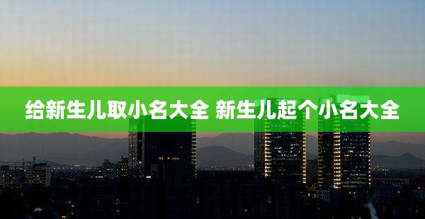 给新生儿取小名大全 新生儿起个小名大全