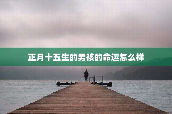 正月十五生的男孩的命运怎么样
