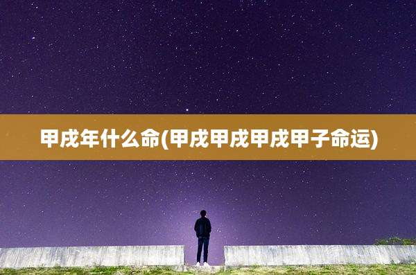 甲戌年什么命(甲戌甲戌甲戌甲子命运)