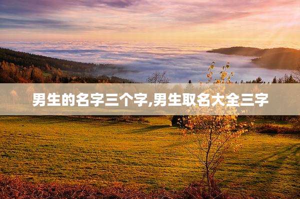 男生的名字三个字,男生取名大全三字