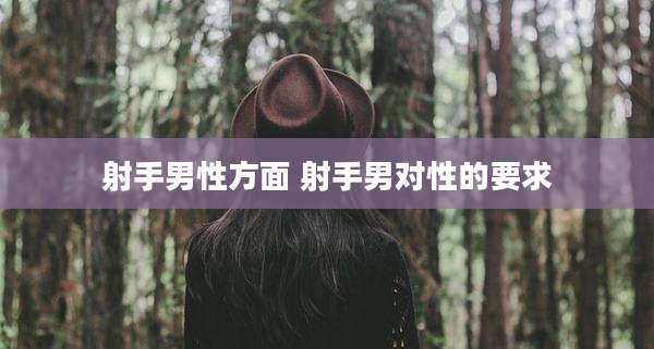 射手男性方面 射手男对性的要求