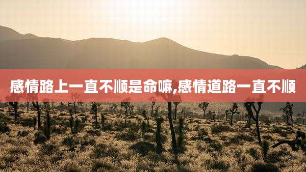 感情路上一直不顺是命嘛,感情道路一直不顺