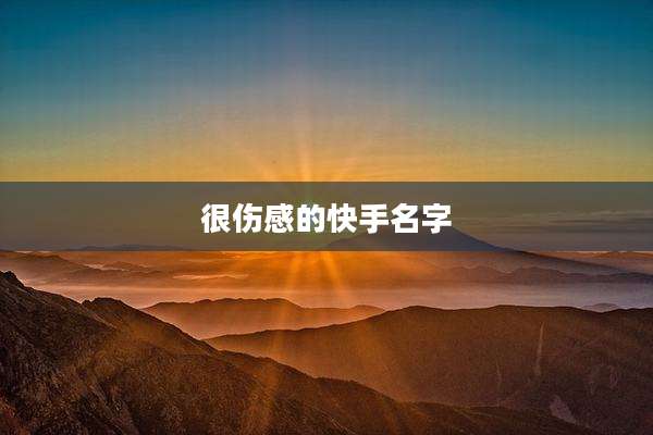 很伤感的快手名字