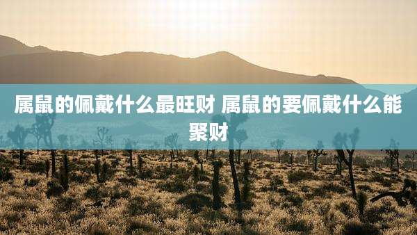 属鼠的佩戴什么最旺财 属鼠的要佩戴什么能聚财