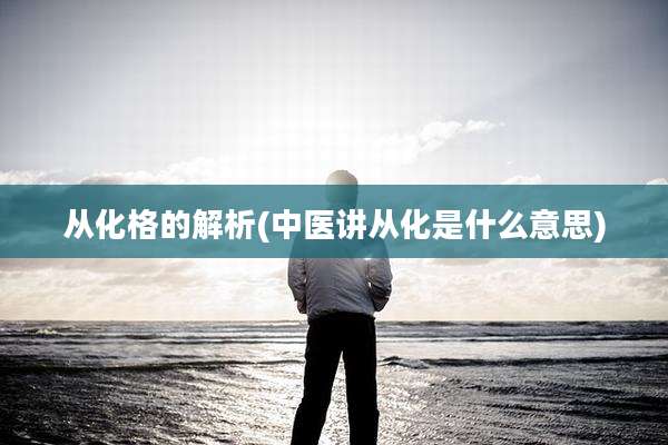 从化格的解析(中医讲从化是什么意思)