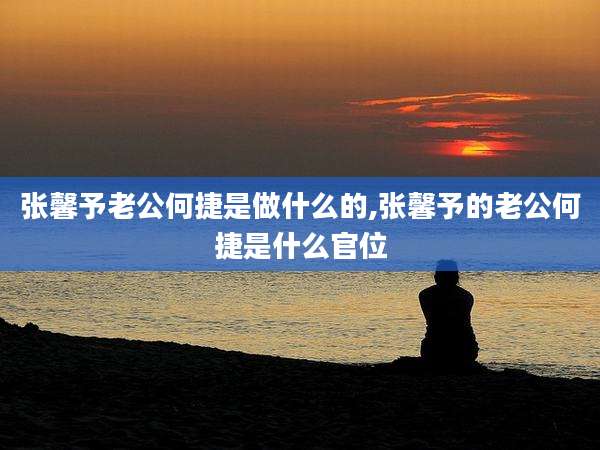 张馨予老公何捷是做什么的,张馨予的老公何捷是什么官位