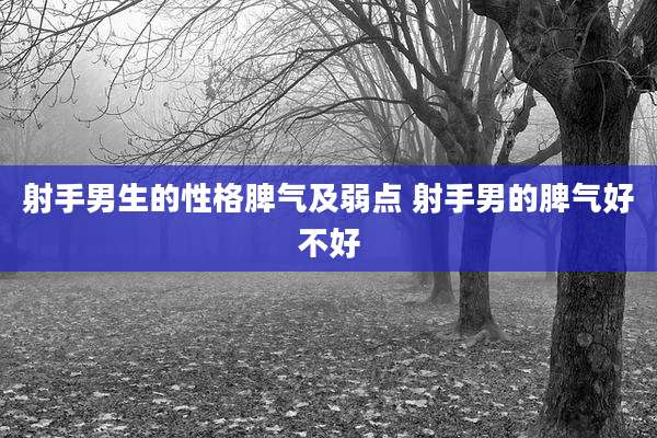 射手男生的性格脾气及弱点 射手男的脾气好不好
