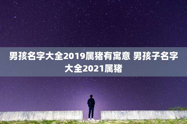男孩名字大全2019属猪有寓意 男孩子名字大全2021属猪