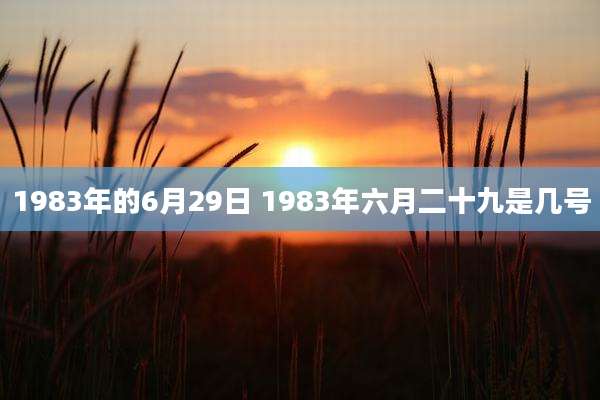 1983年的6月29日 1983年六月二十九是几号