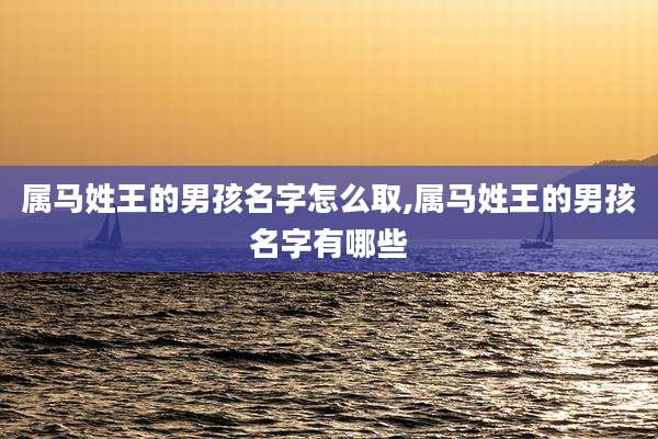 属马姓王的男孩名字怎么取,属马姓王的男孩名字有哪些