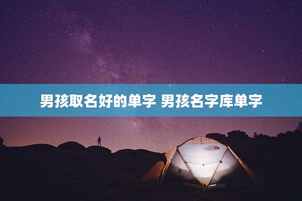 男孩取名好的单字 男孩名字库单字