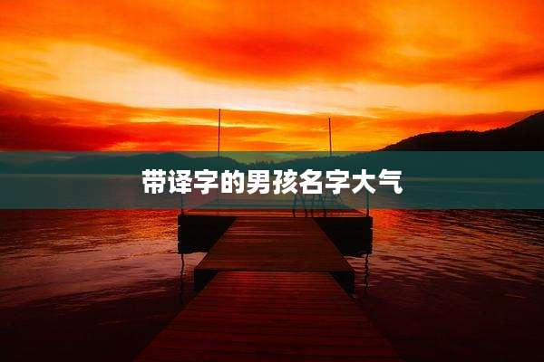 带译字的男孩名字大气